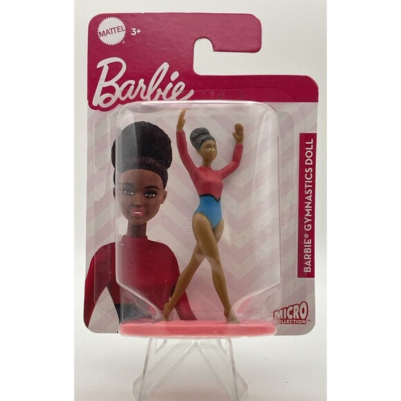 2021 Mattel BARBIE Micro Collection Gymnastics Doll African American 3” Tall - Picture 1 of 2
